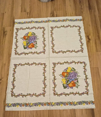 VTG Cotton FAbric  Daisy Kingdom Donna's Fruit Pillow Panel Cut Sew  14x14