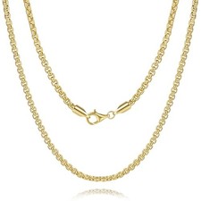 14K Gold Necklace for Women Mens Gold Chain for Men 16in 3mm
