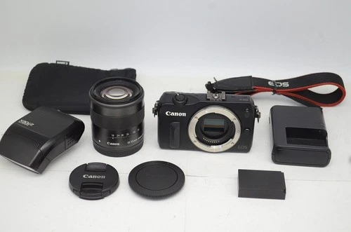 Canon EOS M 18.0MP Camera Black Body w/ EF-M 18-55mm IS STM & 270EX #251002q