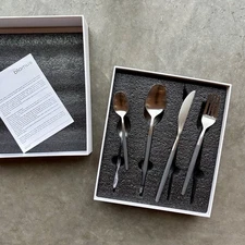 New! Blomus MAXIME Flatware Cutlery Set – 16 Piece Sharkskin (Grey) West Elm