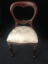 Vintage, carved, heart shaped, wood doll chair in excellent condition