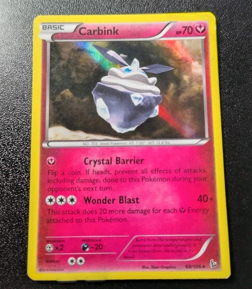 Pokemon Flashfire Carbink Holo Rare Card 68/106 LP