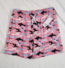 Member's Mark Boys Pink with Shark Print Resort Swim Trunk - Size: 8 Springbreak