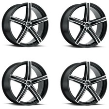 Set 4 16 Vision 469 Boost Gloss Black Machined Face 16x7.5 Wheels 5x4.5 5x114.