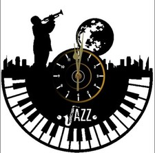 Orologio in vinile da parete MUSICA JAZZ TASTI PIANOFORTE LP 33 REGALO