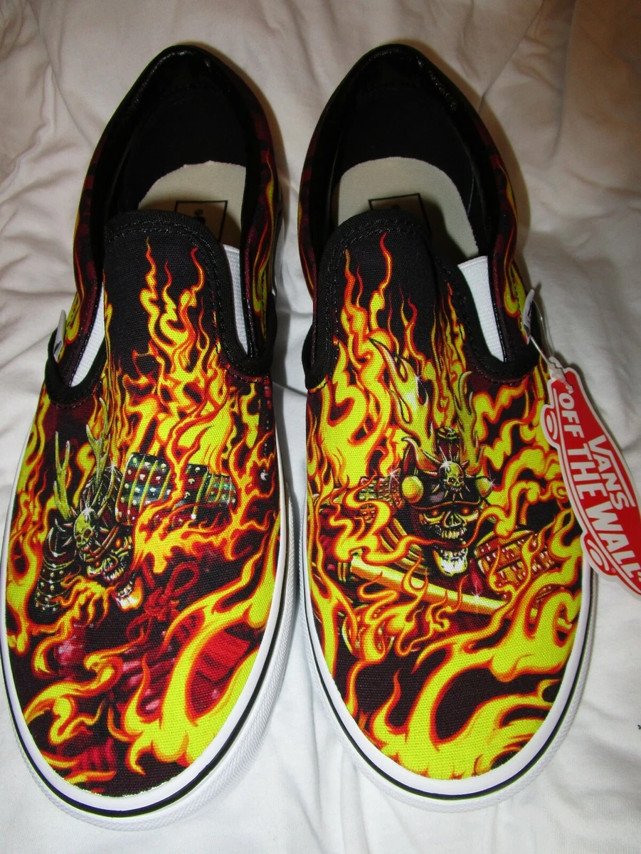 New Vans OTW Slip On Fire Skulls Men's Casual Skate Shoes eBay