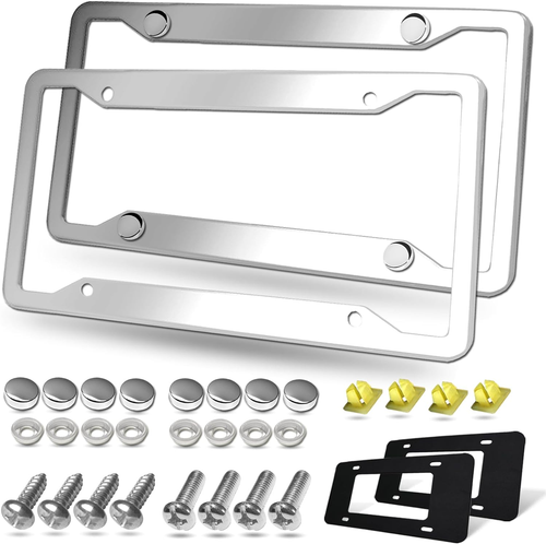 Stainless Steel Flanged License Plate Holder – One Place – Boxed In (#LP11-13) | Bores Manufacturing, Inc. - Fits - Foto 8