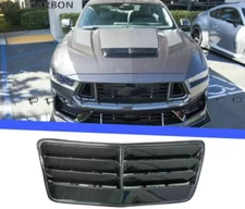 For 24-Up Ford Mustang DRY Real CARBON FIBER Front Upper Hood Vent Insert Cover
