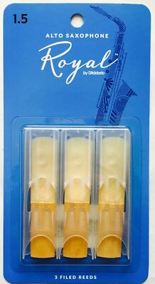 3-pack Rico Royal Alto Saxophone Reeds Strength 1.5 sax