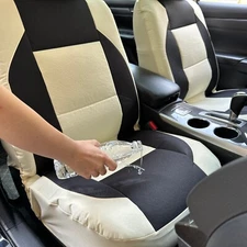 Front Set Beige & Black Waterproof Canvas Car Seat Covers For Ford Flex
