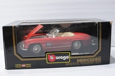 BURAGO DIAMONDS 1957 MERCEDES BENZ 300 SL ROADSTER RED IN SCALE 1/18 DIECAST MOD
