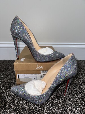 Christian Louboutin Pigalle Follies 100 Glitter Disco Heels | eBay