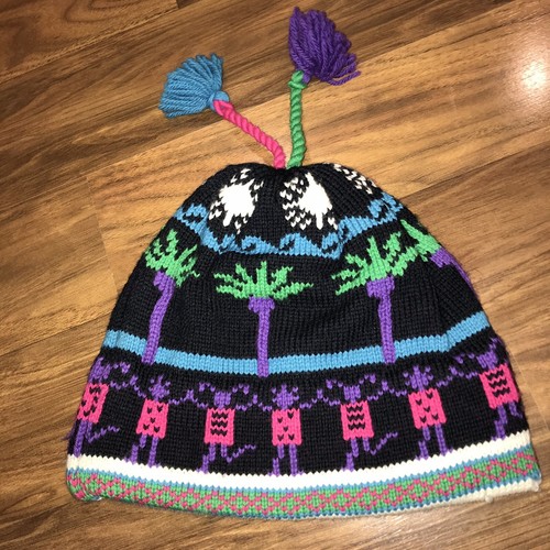 Vtg 80s Ski Hat Beanie Wool MOUNTAIN 