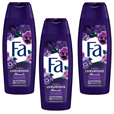 Fa Luxurious Moments Duschcreme 3x 250ml schwarzer Amethyst & Duft Pinken Viola