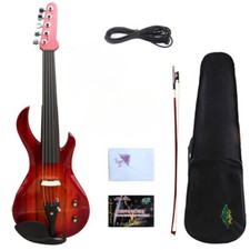 16-Inch Guitar-Style Electric Viola New Ebony Fittings Durable with Case Bow