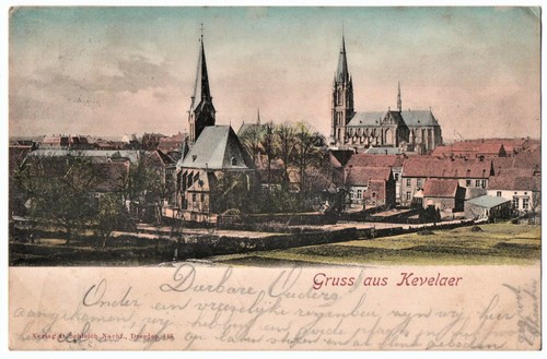 alte Ak Kevelaer, Gruss aus Kevelaer, Ortsansicht, gelaufen 1902