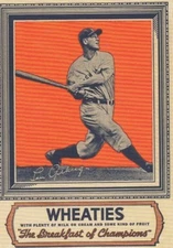 LOU GEHRIG WHEATIES CEREAL ADVERTISING PROMO REPRODUCTION NEW YORK YANKEES