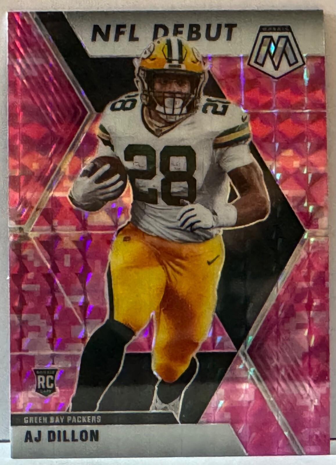 2020 Panini Mosaic RC Rookie NFL Debut PINK CAMO #279 AJ Dillon F3