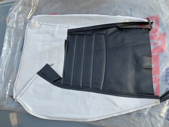 New Genuine Fiat 127 Mk1 Lower Front Seat Cover in Black Vinyl  