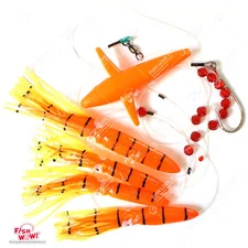 Fishing Daisy Birds Chain Squids Lures Hook Teaser Trolling Big Game Bait Orange