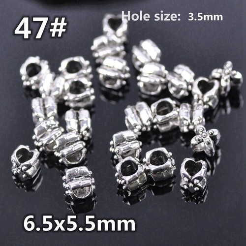 50pcs Tibetan Silver Color Metal Alloy Loose Spacer Beads Lot For Jewelry Making - Bild 57 von 59