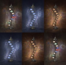 70" 9 Big Globes Turkish Moroccan Mosaic Bohemian Boho Tiffany Floor Lamp Light