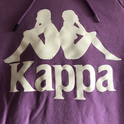 Kappa Hoodie Mens Small Purple Omini Logo Graphic Sleeves
