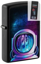 Zippo 49773 Astronaut Design Black Matte Windproof Lighter + FLINT PACK