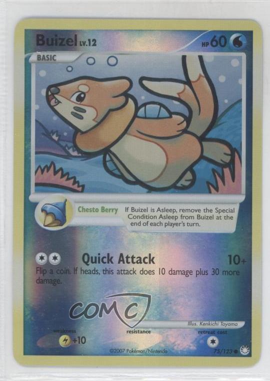 2007 Pokémon Diamond & Pearl - Mysterious Treasures Reverse Foil Buizel #75 fm0
