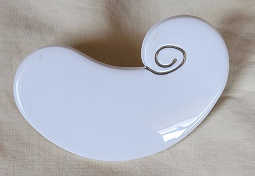 Vintage 1970s 1980s White S Curved Shape Barrette Hair Clip large