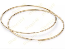 18K Yellow Gold Filled Tarnish-Resist 60mm/2.4" Large THIN Endless Hoop Earrings