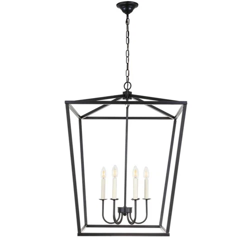 Living District Maddox 6-Light Metal Chandelier in Black Finish - Picture 6 of 10