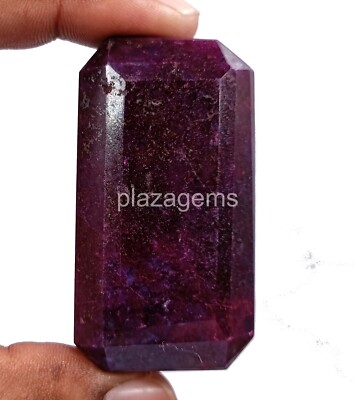 Red Ruby Natural Certified 597Ct Faceted Emerald Cut African Loose Gemstone 4NUK