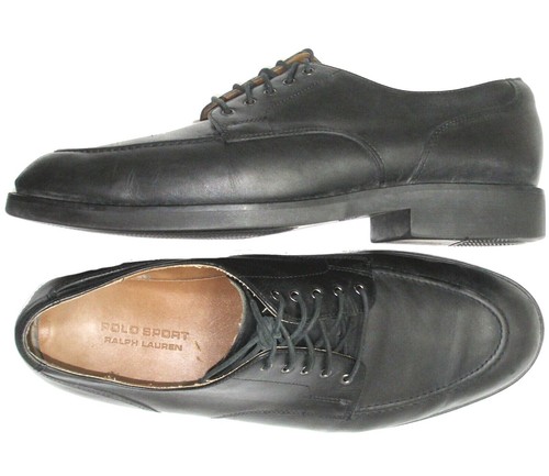 RALPH LAUREN Polo Sport 12 D Black Rubber Sole Apron Toe Oxford Dress Shoes  | eBay