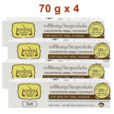 Toothpaste Thai Herbal Thepthai Salt Flavor Herb Deep Clean Oral Healthy 70 g x4