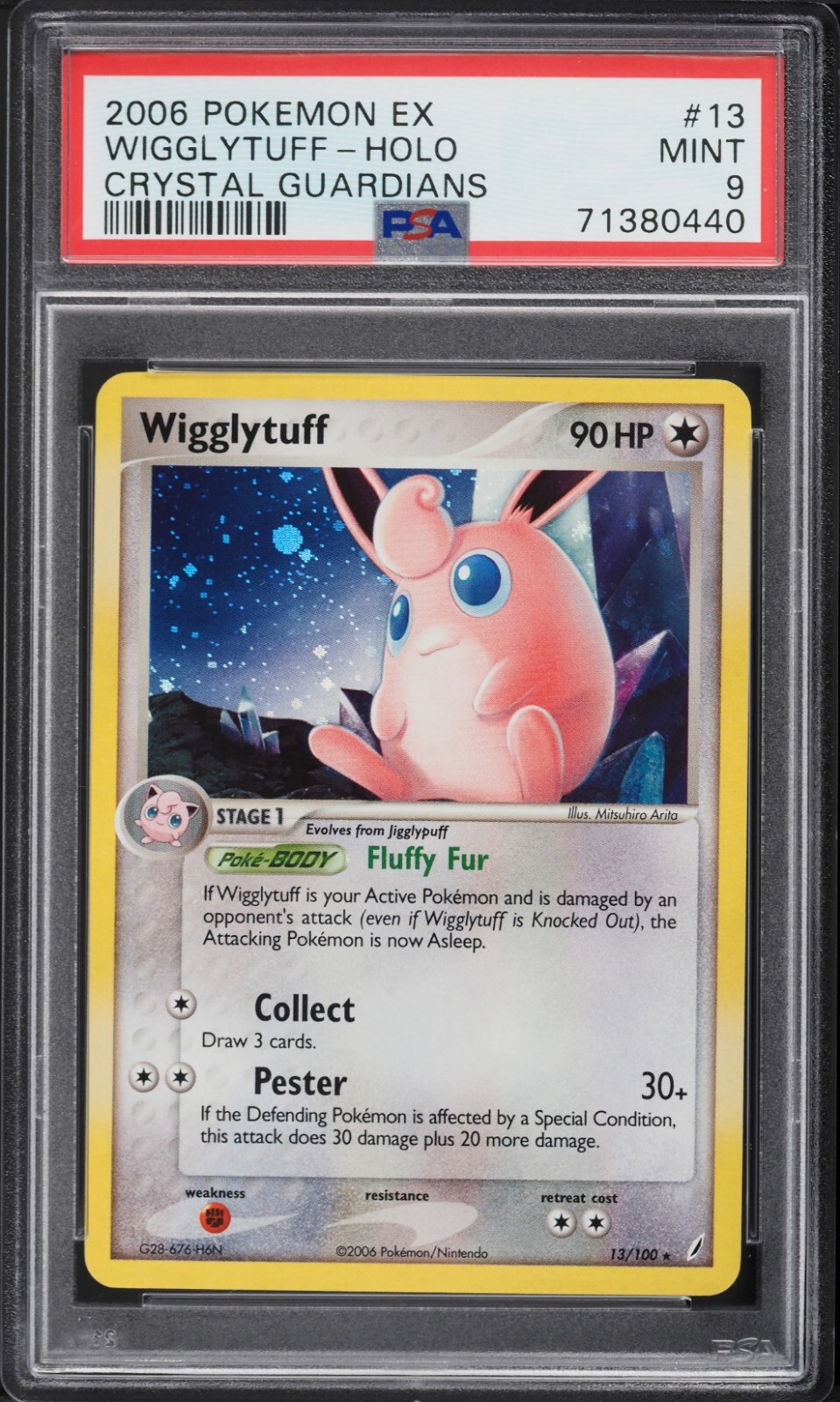 2006 Pokemon Ex Crystal Guardians Wigglytuff Holo 13/100 PSA 9 MINT