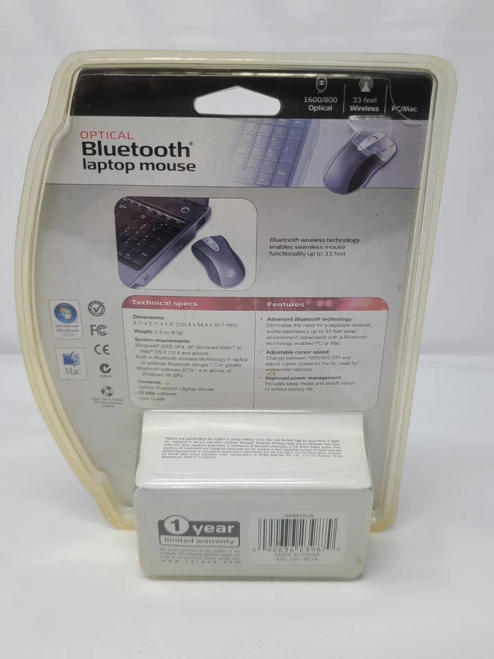 Targus Optical Bluetooth Wireless Mouse AMB04US - Image 2 of 2