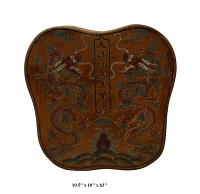 Chinese Yellow Brown Lacquer Color Dragons Scenery Painting Box cs2963S Chinese Yellow Brown Lacquer Color Dragons Scenery Painting Box cs2963S