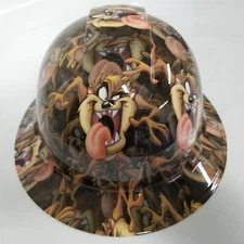 full brim hard hat custom hydro dipped IN TAZ TASMANIAN DEVIL 👿 NEW