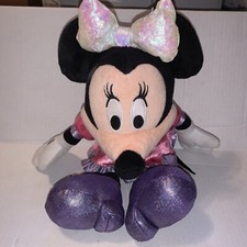Disney Minnie Mouse BOWS-A-GLOW Plush Doll Talks Sing Lights Up 15  Tall Purple