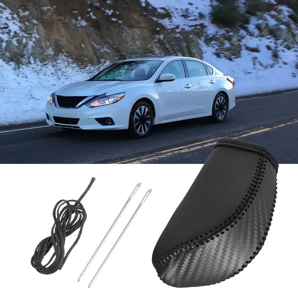 Car Gear Shift Knob Cover Carbon Fiber Accessories Fit For Nissan Altima 2013-18 - Image 4 of 4