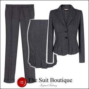 womens black trouser suits uk