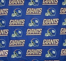 NFL New York Giants Helmet Logo Blue Cotton Fabric by the 1/4,1/2,Yard, 58"W