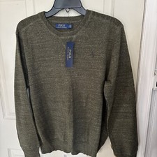 Polo Ralph Lauren Classic Light Green Knit Sweater Men Long Sleeve Small