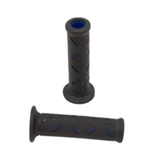 PRO GRIP "717" ROAD GRIPS DUAL COMPOUND MOTORCYCLE 7/8" -OPEN-ENDS - BLUE/BLACK