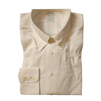 Brooks Brothers Milano Shirt Mens White Non Iron Supima Cotton| 15.5/33| 