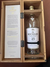 Empty Bottle The Macallan 25 Single Malt Scotch Whisky Wooden Box Japan
