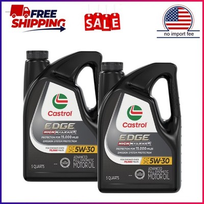 2 Pack, Castrol EDGE High Mileage 5W-30 Advanced Full Synthetic Motor Oil, 5 Qua