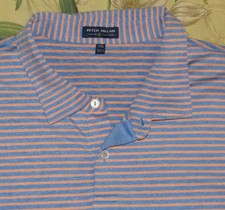 PETER MILLAR Crown Crafted Pink Blue Short Sleeve Polo Shirt XXL