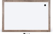 U Brands Dry Erase White Board 24" x 36" Magnetic Rustic Wood Frame